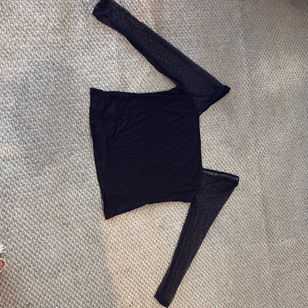 SHEIN Black Fitted Long Sleeve Blouse